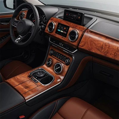 30x120cm High Glossy Wood Grain Vinyl Wrap Film Roll Car Interior & Exterior - Image 1 of 4