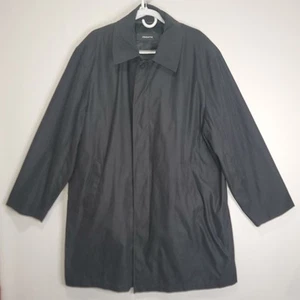 Claiborne VTG Y2K Mens Black Trench Coat Insulated Removable Lining Sz 46R x 46R - Picture 1 of 23