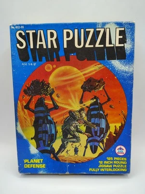 Vintage 1970s Star Puzzle 125 Piece 12" Round Jigsaw HG Toys 412-01 Missing 1 Pc - Image 1 of 4