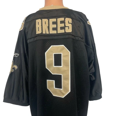 Camiseta deportiva Reebok Drew Brees para hombre talla 60 New Orleans Saints NFL fútbol negro Foto 1 de 4