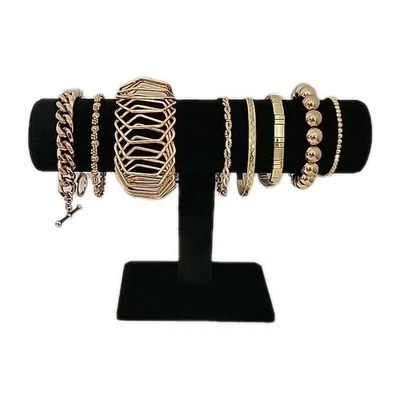 ALL VINTAGE Gold Tone Jewelry Bracelet Bangle Lot Of 8, Untested - Image 1 of 4