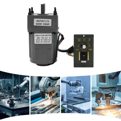 110V Electric Gear Motor+Variable Speed Reducer Controller 90 RPM/min - Image 1 of 4