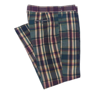 Pantalone uomo gurkha 38 plaid chino verde oro viola dritto piatto davanti - Foto 1 di 7