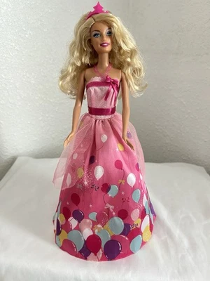 Mattel Happy Birthday Barbie Doll In Pink Balloon Print Dress Barbie Shoes 2010 - Image 1 of 4