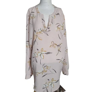 Ava & Viv size 1X Blouse women top tunic semi-sheer floral - Picture 1 of 8