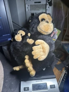 FIESTA CHIMP CHIMPANZEE MOM & BABY BLACK MONKEY STUFFED ANIMAL PLUSH Mint - Picture 1 of 8