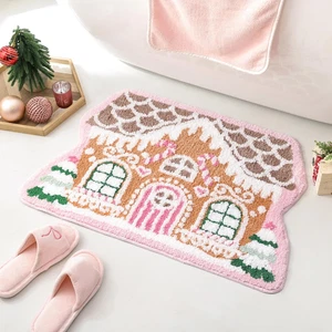 Christmas Bathroom Rug - Gingerbread House Rug, Absorbent Bath Mat for Bathroom  - Picture 1 of 12