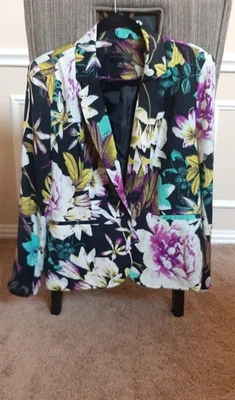 Blazer/chaqueta Worthington floral 1 botón ligero forrado ventilación trasera talla XL Foto 1 de 4