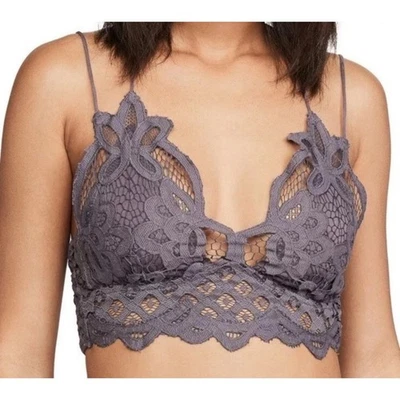 Bralette Free People FP One Adella Encaje Púrpura Gris Mujer Talla PEQUEÑA Crochet Foto 1 de 4