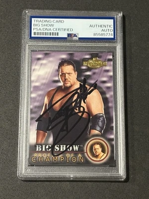 BIG SHOW 2001 FLEER WWF CHAMPIONSHIP CLASH SIGNED AUTOGRAPHED CARD PSA/DNA - Image 1 of 2