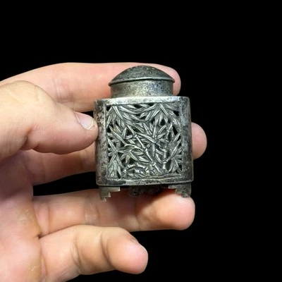 Ancien Flacon En Argent Massif & Indochine & Secouette ? Flacon À Opium ?  - Photo 1/4