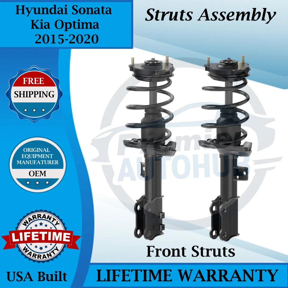 Puntales delanteros Monroe OEM para Kia Optima Hyundai Sonata 2015-2020 garantía de por vida. Foto 1 de 4