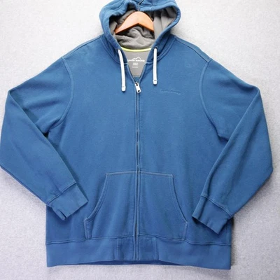 Sudadera Eddie Bauer Para Hombre 2XL Azul Cremallera Completa Sudadera con Capucha Mezcla de Algodón Bordada Foto 1 de 4