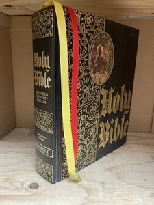 Holy Bible Gold Leaf Stamp Large KJV Family Heritage Edition Riverside Expanded - Picture 1 of 8