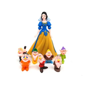 8 Pcs/set Snow White and the Seven Dwarfs Model Figure Toys Princess - Picture 1 of 10