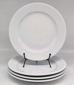 Rego China Restaurant Ware 4 White Salad Lunch Plates 9.5" Heavy Porcelain - Picture 1 of 6