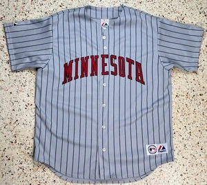 Majestic MLB Vtg Minnesota Twins Pinstripe Stitched Baseball Jersey Size XL - Imagen 1 de 9