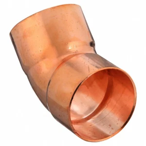 NIBCO 1VLX8 2-1/2" Sweat WROT Copper Pressure Fitting 45 Degree Elbow, 606 CxC - Picture 1 of 7