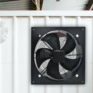 Black Square Exhaust Fan Wall Mounted Axial Ventilation Extractor Blower Kitchen - Picture 1 of 17