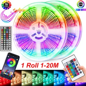 20M LED Strip Lights 5050 RGB Colour Changing Tape Cabinet Kitchen TV Lighting - Picture 1 of 27