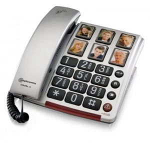 Amplicomms BIGTel 40 Plus, telefon z dużym przyciskiem, srebrny pojedynczy - Zdjęcie 1 z 1