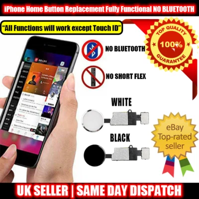 For iPhone 7 to iPhone 8 Plus Home Button Replacement Functional NO BLUETOOTH - Image 1 of 4