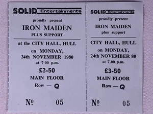 Iron Maiden Paul DiAnno Ticket Complete Unused Tour 1980 Hull 1980 - Picture 1 of 14