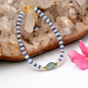 Ethiopian Opal Bracelet,Opal Bracelet,Tanzanite Bracelet,Emerald Beads Bracelet - Picture 1 of 7