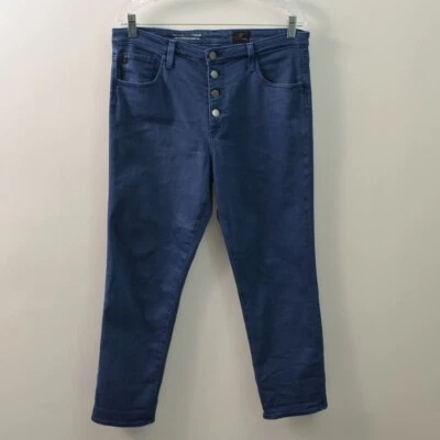 AG Adriano Goldschmied The Isabelle Button-Up High Rise Straight Crop Womens 32R - Image 1 of 4