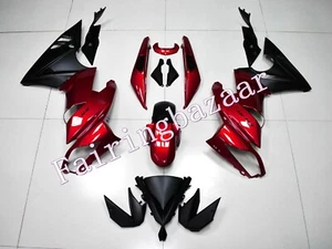 Fit for 2009-2011 Ninja 650 ER 6F Candy Red Black ABS Injection Fairing Kit - Picture 1 of 7