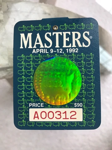 🔥RARE 1992 MASTERS BADGE TICKET AUGUSTA NATIONAL GOLF PGA COUPLES WINS LOW #!🔥 Cover
