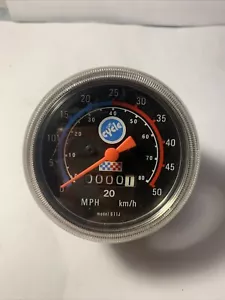 Vintage Cycle Black Dial Plastic Bicycle Speedometer 611J Made In Japan - Picture 1 of 2