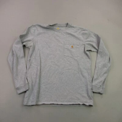 Camisa Carhartt masculina pequena manga longa casual gola redonda cinza leve 4/6 - Imagem 1 de 4