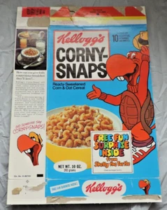 Kellogg's Corny Snaps Müslischachtel 11 oz Shelly the Turtle 1977 Gratis Überraschung - Bild 1 von 5
