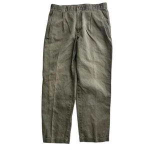 Dockers Authentics Men’s Workwear Brown Loose Fit Pleated Trousers Size 36x30 - Picture 1 of 11