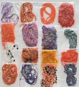 16yds Embellishment RIBBON TRIM LOT glitter fringe fuzzy chenille ๐ HALLOWEEN - Picture 1 of 4