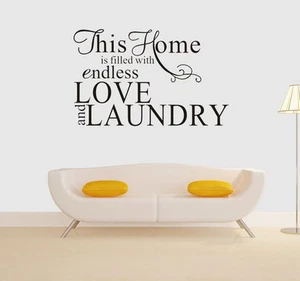 Wall stickers home endless love laundry quote Removable Art Vinyl Decor Home Kid - Picture 1 of 3