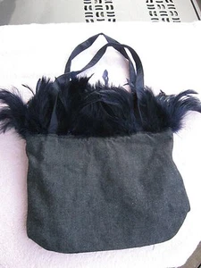 Vintage Small  Bag with feathers . Used - Imagen 1 de 12