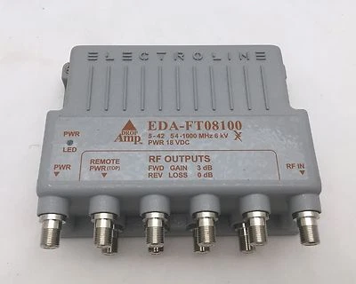Electroline EDA-FT08100 8-port RF/CATV Cable Distribution  Amplifier & Return  - Image 1 of 4