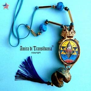 kabala talisman necklace jewels pendant hebrew amulet zohar kabbalah jewish rare - Picture 1 of 24