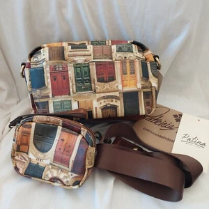 Patricia Nash Piper Coated Canvas Crossbody W/ Pouch Doorways To Italy handbag - Picture 1 of 7