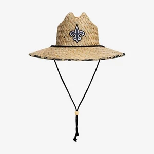 New Orleans Saints FOCO Team LOGO Floral Straw Hat Sun Cap - Picture 1 of 2