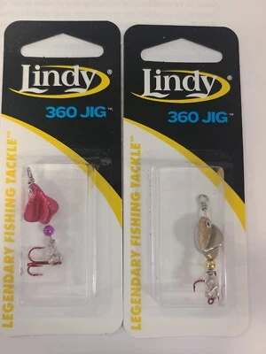 Lot of 2- Lindy 360 Spinning Fishing Jig 3/16oz Freshwater Bass Lure Gold Purple - Image 1 of 4