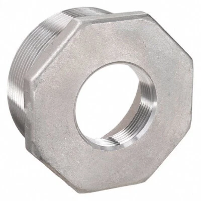 (Ships Fast) 4" x 2" NPT Pipe Thread Hex Bushing 304 Stainless Steel 150 Fitting - Image 1 of 3