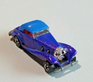 Hot Wheels 1992 Mainline Mercedes 540K Blue w/ Pink Glitter BW Malaysia 7552 - Picture 1 of 10