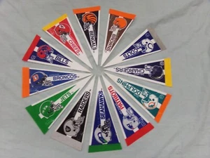 NFL Lot of 12 Football Small Felt Mini Pennants 4” x 9" Patriots-Chiefs-Bengals - Picture 1 of 5