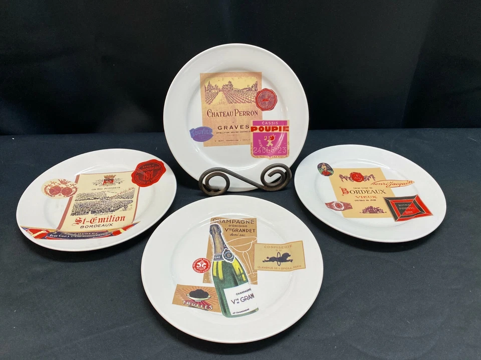 Set of 4 Designs ~ Rosanna "FRENCH WINE" Dessert Plates ~ 8" - Image 1 of 4