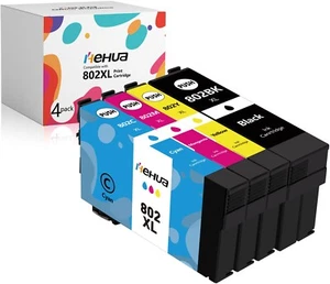 4PACK 802XL T802XL Ink Cartridges For Epson WorkForce WF-4720 WF-4730 WF-4734 - Picture 1 of 9
