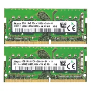 Hynix 16GB 2X8GB DDR4 2666MHz PC4-21300 1RX8 SODIMM Memory Ram HMA81GS6CJR8N-VK - Picture 1 of 6