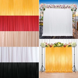 Cortinas de fondo para escenario de fiesta de boda fondo de fotografía cortinas de poliéster - Imagen 1 de 35